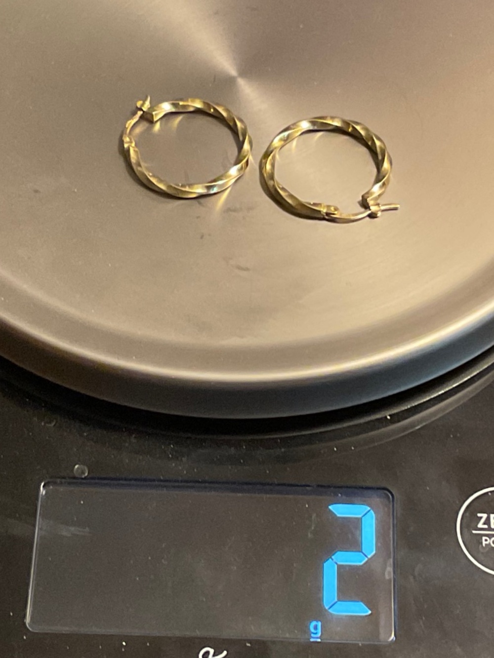 Solid 14K Gold Twisted Hoop Earrings Italy - Picture 11 of 12